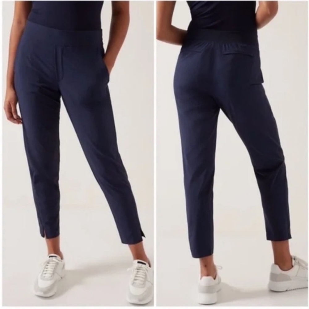 Athleta Brooklyn Ankle Pant Comfy Travel Women’s SZ 2 Athleisure Navy Blue